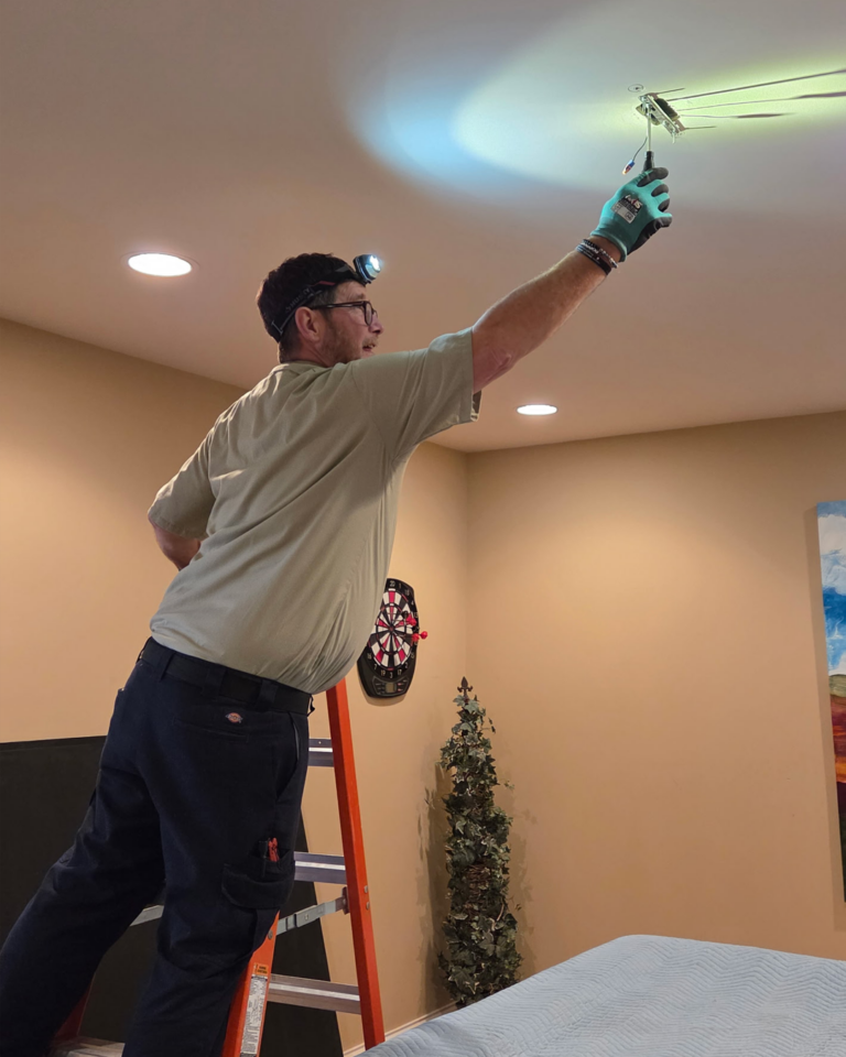 Scott installing a fixture